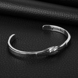 Vintage Opening Adjustable Couples Handshake Bracelet For Women Fashion Men Retro Couples Wedding Jewelry Bangle Charming B Q1P5285Z