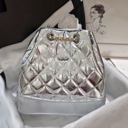 Backpack Designer Womens Shoulder Bag 20cm Shiny Face Diamond Patterned Silver Hardware Metallic Buckle Luxury Handbag Matelasse Chain Crossbody Bags Makeup Bags