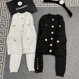 23 Autumn New b Family Gold Button Fashion Slim Fit Knitted Cardigan for Women