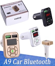 FM Adapter A9 Bluetooth Car Charger Transmitter with Dual USB Adapter Hand MP3 Player Support TF Card for iPhone Samsung Unive3791640