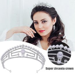 Hair Clips Adult Princess Crown Headwear Female Metal Show Headdress With Rhinestone For Masquerade Ball Banquet Cosplay