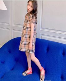 Baby Girls Princess Dress Spring Fall Kids Plaid Long Sleeve Dresses TurnDown Collar Girl Skirts Children Clothes j1152724211