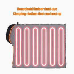 Bags Typec Usb Emergency Sleeping Bag 3level Temperature 5v Heating Cushion Winter Warm Portable for Travel Hiking for Backpacking