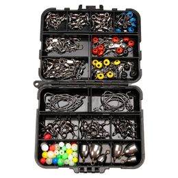 Tackle 162pcs/box Fishing Tackles Box Accessories Kit Set with Hooks Snap Sinker Weight for Carp Bait Lure Fishing Tackle Box