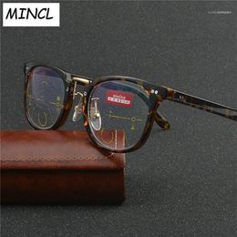 Sunglasses 2021 Women Multifocal Lenses Reading Glasses Men Fashion Half Rim Progressive Square Diopter FML1280s