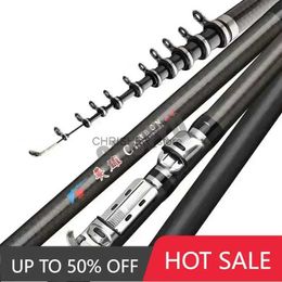 Boat Fishing Rods 2.7M 3.6M 4.5M 5.4M 6.3M 7.2M Carbon Telescopic Rock Fishing Rod Ultra Light Rod Lure Carp Travel Ocean Spinning Fishing RodL231223