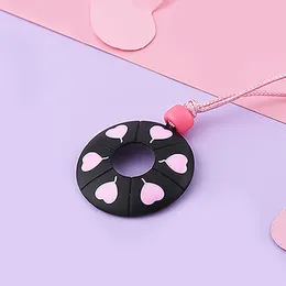 Pendant Necklaces Medsor Cartoon Inspired Round Necklace Pink Black Colour Jewellery Sweater Accessories Gifts For Women Girls Daughter