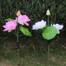 Packs DooYard Solar Garden Lights Flower 7-Color Changing Lotus For Yard Courtyard Decoration