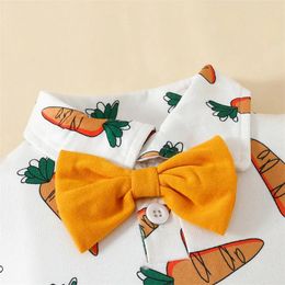 Clothing Sets Easter Born Baby Boy Bowtie Romper Suspender Shorts Set Infant Short Sleeve Lapel Collar Tops Shirt Outfit