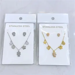 Necklace Earrings Set 316L Stainless Steel Necklaces Mama Pendants Charms Choker Mother Kids For Women Jewelry Gifts