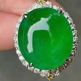SGARIT Jewelry Grade A Natural Jadeite White Gold Jewellery Classic Women Green Jade Stone Pendant