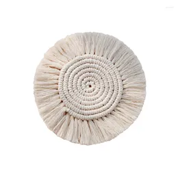 Table Mats Hand-woven Round Fringed Mat Bohemian Western Food Creative Cotton Rope Insulation Woven