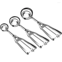 Baking Moulds Ice Cream Scoop Set With Multiple Size Trigger Stainless Steel Cookie Scoops Of 3 For