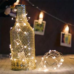 1pc, 100 LED Wire Garland String Lights, Warm White Home Wall Room Decor, Holiday Party Wedding Festival Indoor Bedroom Table Ramadan Christmas Decoration