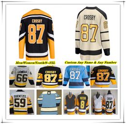 Sidney Crosby Pittsburgh Hockey Jersey Jake Guentzel Evgeni Malkin Erik Karlsson Bryan Rust Reilly Smith Kris Letang Marcus Pettersson Lars Eller Tristan Jarry KID