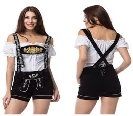 Women039s Shorts Summer German Oktoberfest Halloween Cosplay Costume Bavarian Beer Overalls Bar Stage Shortsleeved Maid Outfit4958188