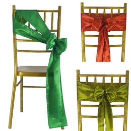 50pcs Satin Chair Bow Sashes Wedding Mariage Party Knots Decor Restuarant Ribbon Butterfuly Tie Birthday Baby Shower Sash 231222