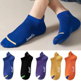 Men's Socks 5Pairs/10Pcs Men Breathable Mesh Summer Sweat-absorbing Anti-odor Sport Fashion Letters Low Tube Ankle Short