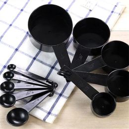 Measuring Tools Basic Black Baking Spoon Set Convenient Handy Tool Cooking Cup Multipurpose Kitchen
