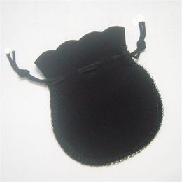 Black Velvet Jewellery Bags Pouches Packaging Display For Fashion Gift Craft Earring Ring Necklace 100pcs lot B06193z