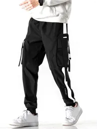 Men's Pants Trendy Fleece Cargo With Multi Pockets Casual Streetwear Hip Hop Warm Joggers For Outdoor