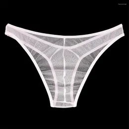Underpants Transparent Mesh Briefs Men Sexy Underwear Ultra-Thin See Through Panties Male Sheer Erotic Lingerie Soft