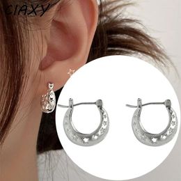 Hoop Earrings Punk Star Big Metal Dangle For Women Elegant Large Pentagram Hollow Korean Ear Buckle Female Luxury Jewellery Pendientes