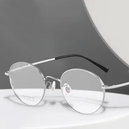Sunglasses Frames 48mm Spectacle Frame Small Round Plain Glasses Pure Titanium Rim Full Custom Prescription 5505