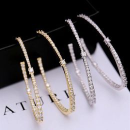 Large Hoop Earrings Gold Silver Colour For Women Big Circle Earrings 925 Sterling Silver Wedding Jewellery Party Accessories237z