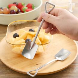 Tea Scoops 304 Stainless Steel Iron Shovel Spoon Coffee Engineering Retro Cute Square Head