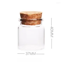 Storage Bottles 300pcs 37x40x27mm 20ml Cute Glass Vials With Corks Small Jars Gift Factory Wholesale SN3260