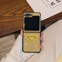 Luxury Glitter iPhone Cases For samsung ZFLIP4 ZFPLIP5 ZFOLD4/5 Designer Bling Sparkling Rhinestone Diamond Jewelled 3D Crystal Triangle P phone shell 427392