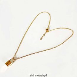 Designer Jewelry Gold Lock Pendant Necklaces With Thin Chain Never Fading Stainless Steel Silver Plated Classic Style Printed Women fashion Necklace