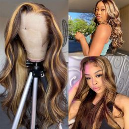 P4/27 Piano Colour Brazilian 100% Human Hair 13X4 Lace Front Wig Body Wave 10-32inch 150% Density P4 27