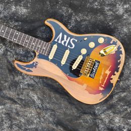 Make old-fashioned electric guitar, imported alder body, gold accessories, handwritten signature, lightning-free shipping