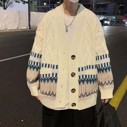Men's Sweaters 2023 Cardigan Man Knitwear Fashion Outwear Striped Men Sweater Casual Male Coat Harajuku Long Sleeve Button Winter Clothes