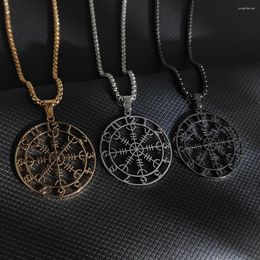 Pendant Necklaces Classic Stainless Steel Magic Array Time Five-Pointed Star Round Hollow Necklace Men And Women The Same Casual Jewellery