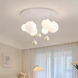 Chandeliers Modern Children's Room 3D Moon Bubble Ball Lamps Simple Nordic Warm Boy Girl Bedroom Living Nursery Chandelier