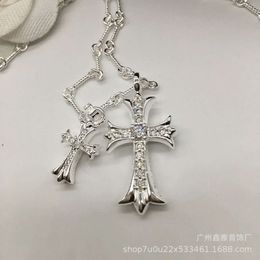 Ch Designer Cross Pendant Necklace Chromes New Double Diamond Sydney Jewellery Lovers' Bamboo Chain Heart Sweater Lover Gift Luxury Fashion 2024 V1v2