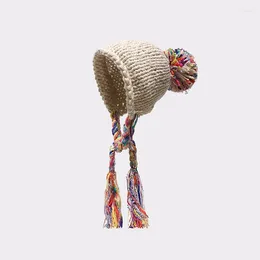 Berets 2023 Playful Cute Colorful Braided Knitted Hats For Women Autumn And Winter Warm Versatile Student Fashion Casual Beanies