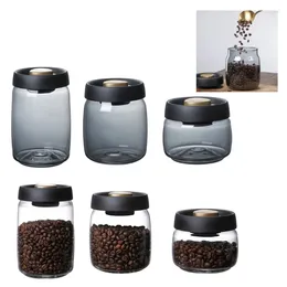 Storage Bottles Coffee Beans Vacuum Sealed Tank Household Glass Food Moisture-proof Air Extraction Transparent