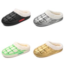 classic fleece thickened warm home cotton slippers men woman gold silver green black white fashion trend couple outdoor soft slipper