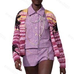 24 FW Mulheres suéteres malhas designers tops multicolor cardigã designer de marca de camisa de letra de letra de alta ponta de letra de letra de letra de letra bordada fora de malha bordada