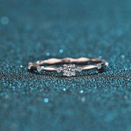 925 Silver Diamond Test Passed 0 1 Carat 3mm E Colour Moissanite Ring Perfect Cut Sparkling Mini Lab Grown Diamond Rings for Girl C2707