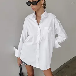Women's Blouses Simple Oversize Boyfriend Wind White Shirt Casual Fashion 2023 Spring/summer Leisure Commute All Match Long Female