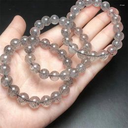 Link Bracelets Natural Black Strawberry Quartz Bracelet Accessories Luxury Jewelry Crystal Stone Bangle 1pcs 8MM