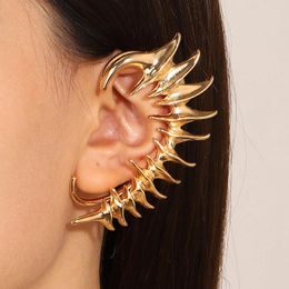 Backs Earrings Gothic Spine Bone Mechanical Style Women Men Ear Cuffs Jewelry Punk Metal For Whole Clip Without Hole 2023