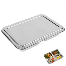 Dinnerware Sets Divider Plates Metal Tray School Lunch Trays Pallets Divided Holder Stainless Steel With Dividers For Adults Staff Kid