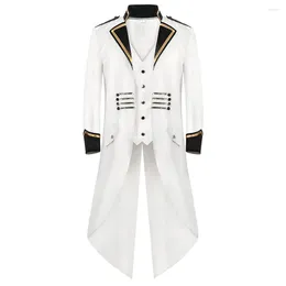 Men's Jackets Mens Swallow Tail Jacket Gothic Victorian Style Polyester Fabric Available In White Red Green And Purple