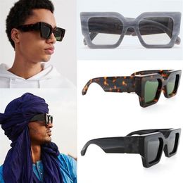 Designer mens OMRI003 sunglasses super thick square frame wide temples classic plate black men Sun Glasses 51-20-145 casual wild w205n